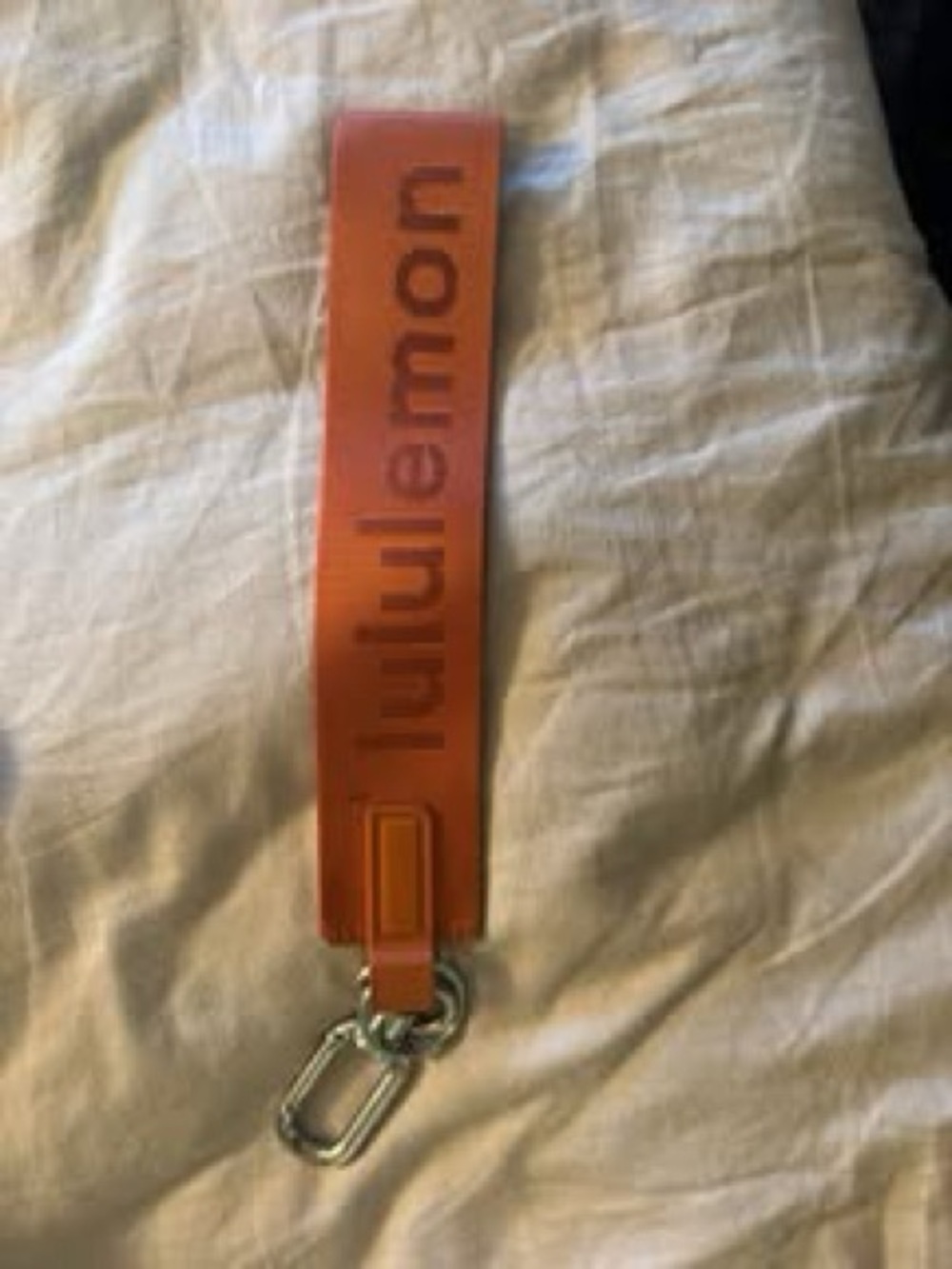 lululemon athletica Orange Wrist Strap Keychain